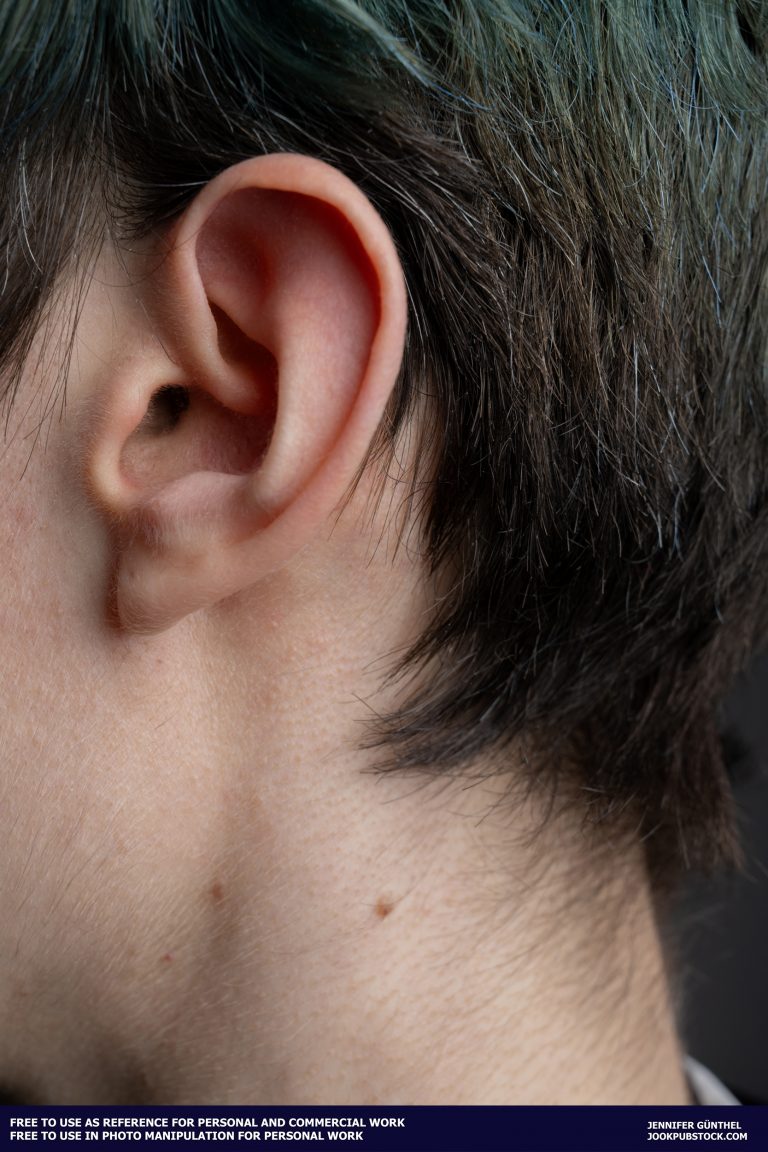 a close up of a person's ear