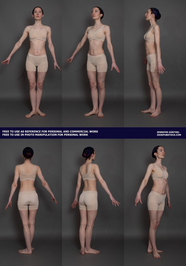 a reference sheet of a person in form fitting underwear