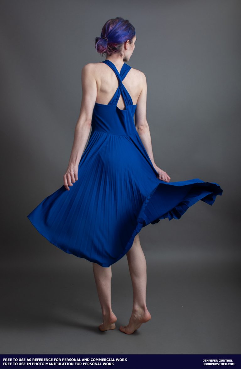 a person wearing a blue dress